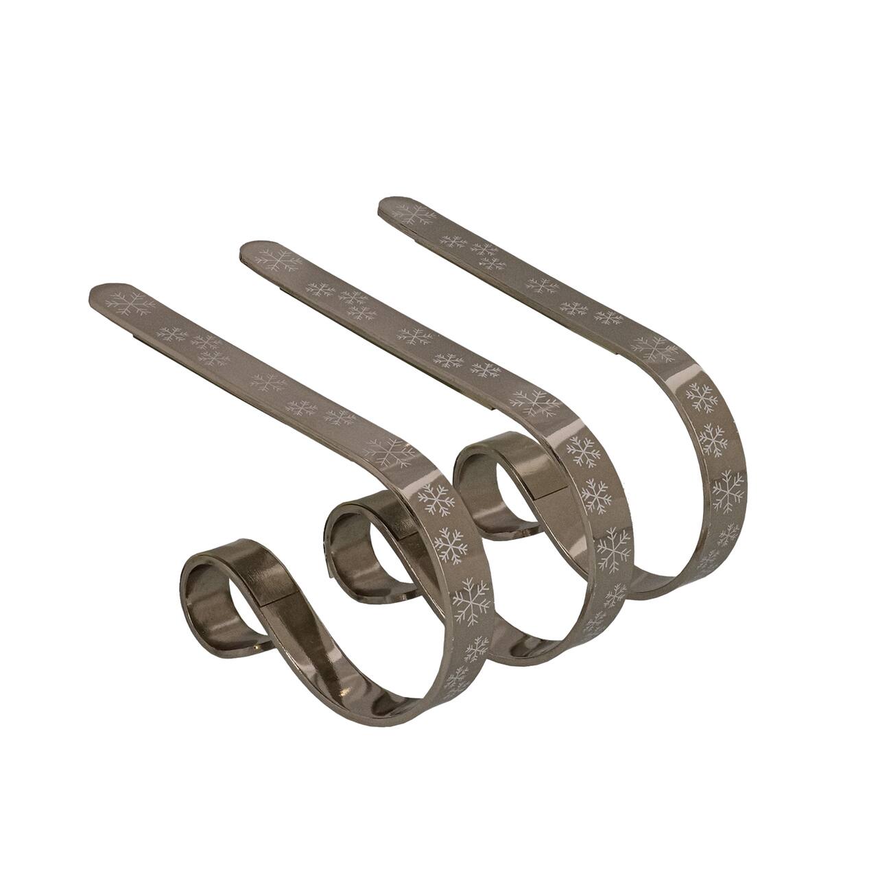 Original MantleClip® Silver Snowflake Stocking Holders, 3ct.